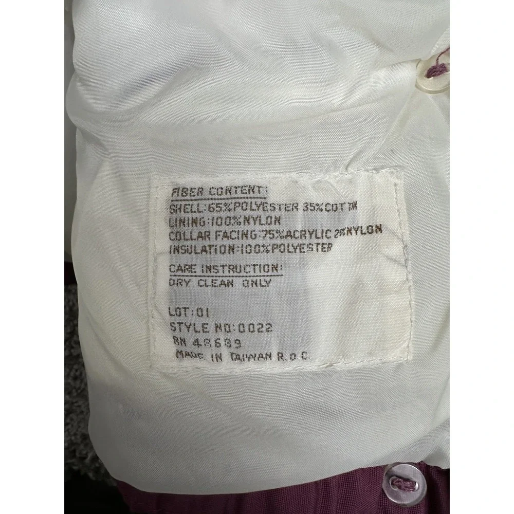 Vintage Puffer Vest Womens‎ Large Quilted Button Front Sleeveless Winter 80s - Picture 8 of 10